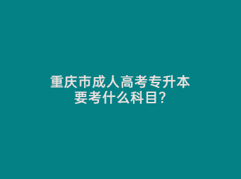 重慶市成人高考專升本